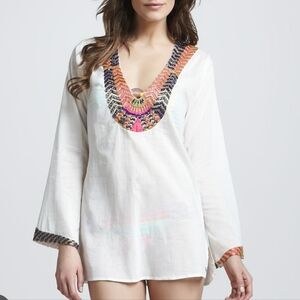 OndadeMar White Embroideried Tunic Cover-up